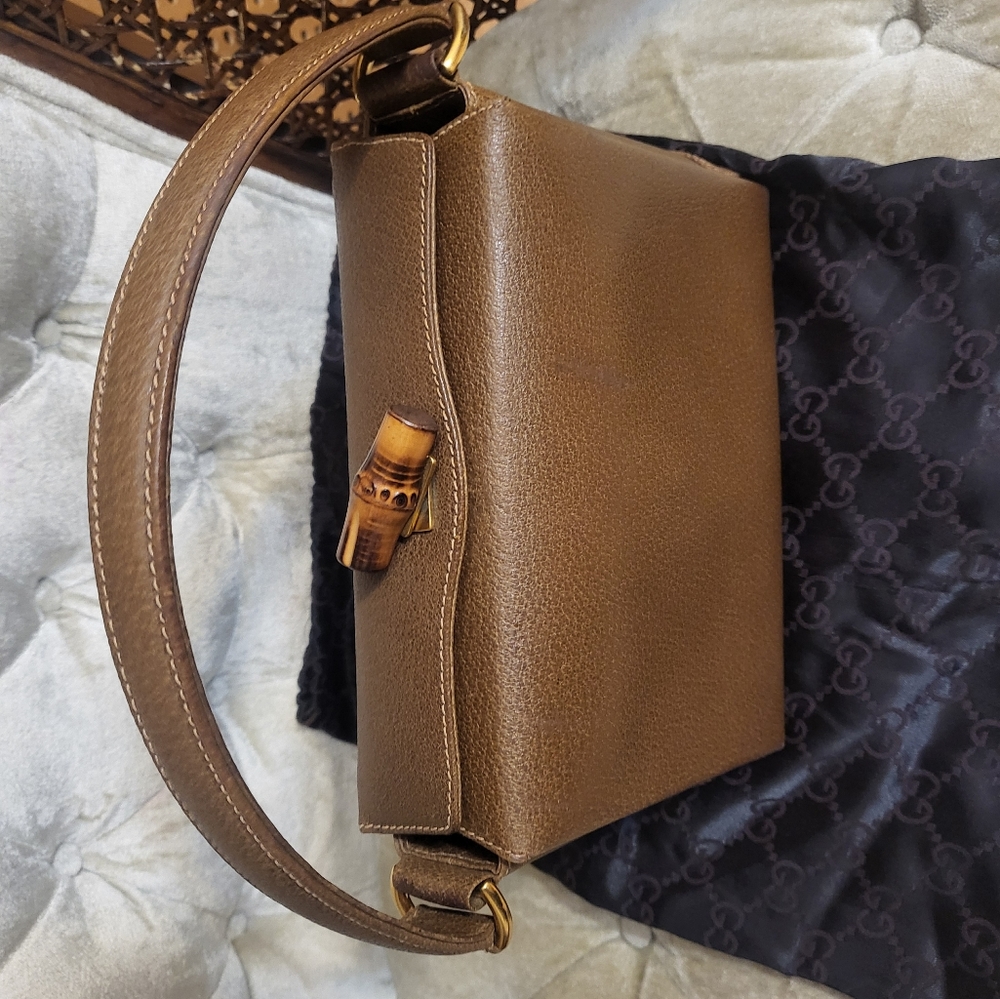 (SOLD)Authentic vintage (1970's ) Gucci bamboo top handle bag - Picture 15 of 16